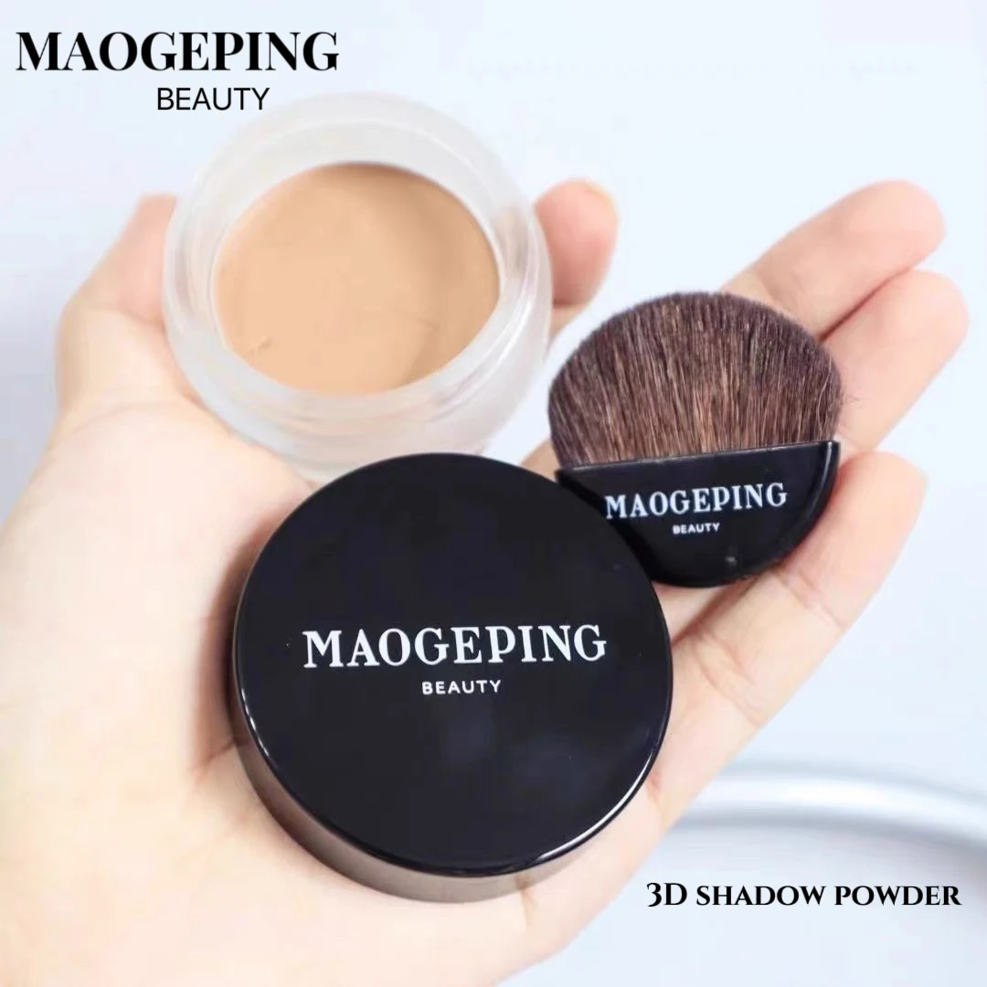 

MAOGEPING 3D Shadow Compact Powder Face Contour Makup Bronzer Mousse Texture V Face Nose Shadow Hairline Powder