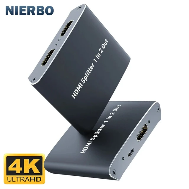 4K HDMI Splitter 1 in 2 Out for Dual Monitors Duplicate/Mirror Full HD  1080P 1 to 2 Amplifier for PS4/3 TV Box Switcher Adapter - AliExpress