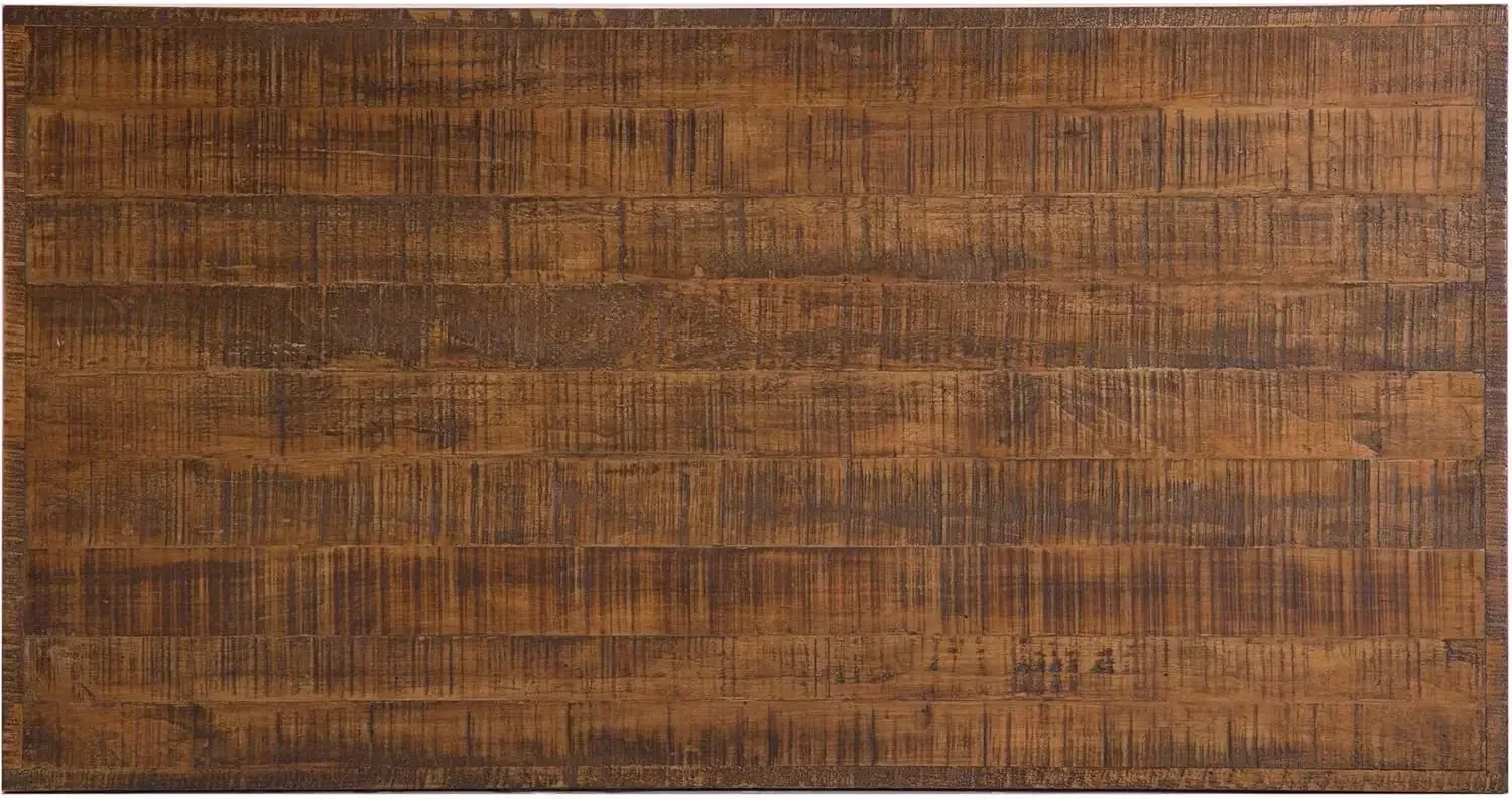 New2025-Cocktail Table with Metal Legs, Rustic Brown