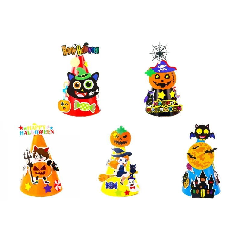 DIY Pointed Hat Halloween Decoration Art Material Party Supply Holiday Decor W3JF