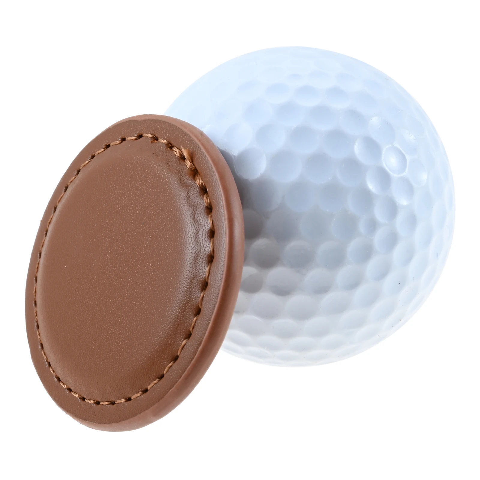 Golf Ball Marker Flat Magnetic Position Marker For Golf Ball Artificial Leather For Course Competition Golfers Gifts 4x4cm