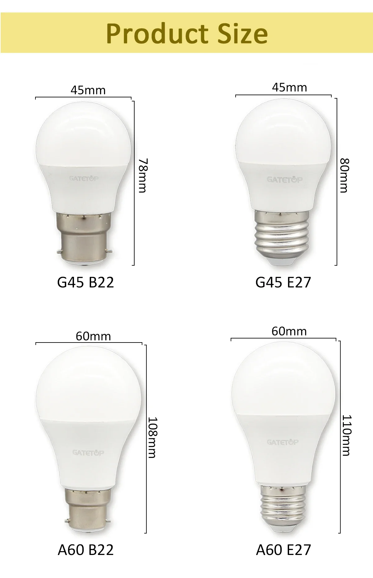 Description Picture 3 of item10PCS E27 B22 DC AC 12V-85V LED Bulb 3W 5W 10W No flicker Low Voltage Light 12 Volts Spotlight Lighting Cold Warm White Lamp