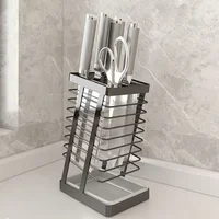 Stainless Steel Kitchen Knife Stand Tool Holder Large Capacity Knife Tool Storage Rack Household Utility Knife Holder Organizer 1
