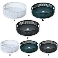 Kitchen Spice Turntable Seasoning Condiments Rotating Serving Tray Bathroom Storage Basket Shelf Organizer Black Large 1