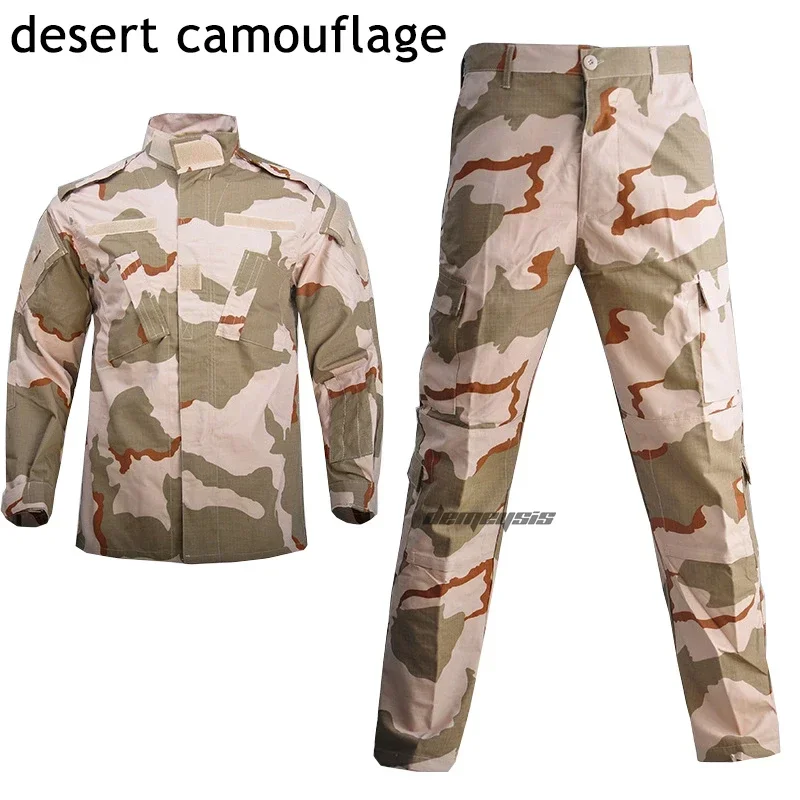 Tactical Camouflage Combat Uniform Set for Men - Shirt & Pants Suit for Airsoft and Hunting