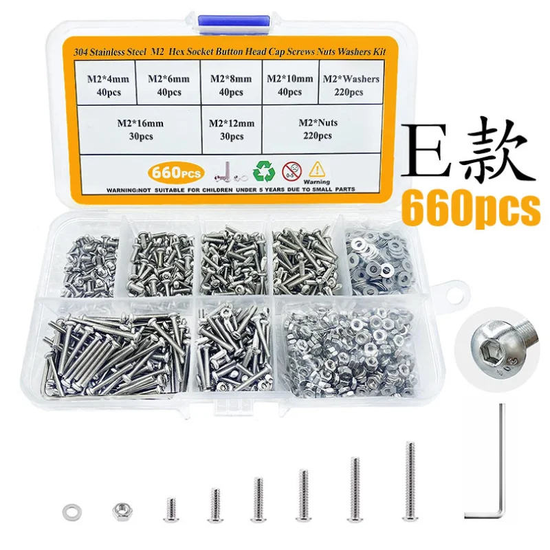 Screw Bolt Nut Set Pan Head Hexagon Screw and Nut 1255Pcs/660pcs/520pcs/1290pcs screw bolt nut set,screw washer nut kit