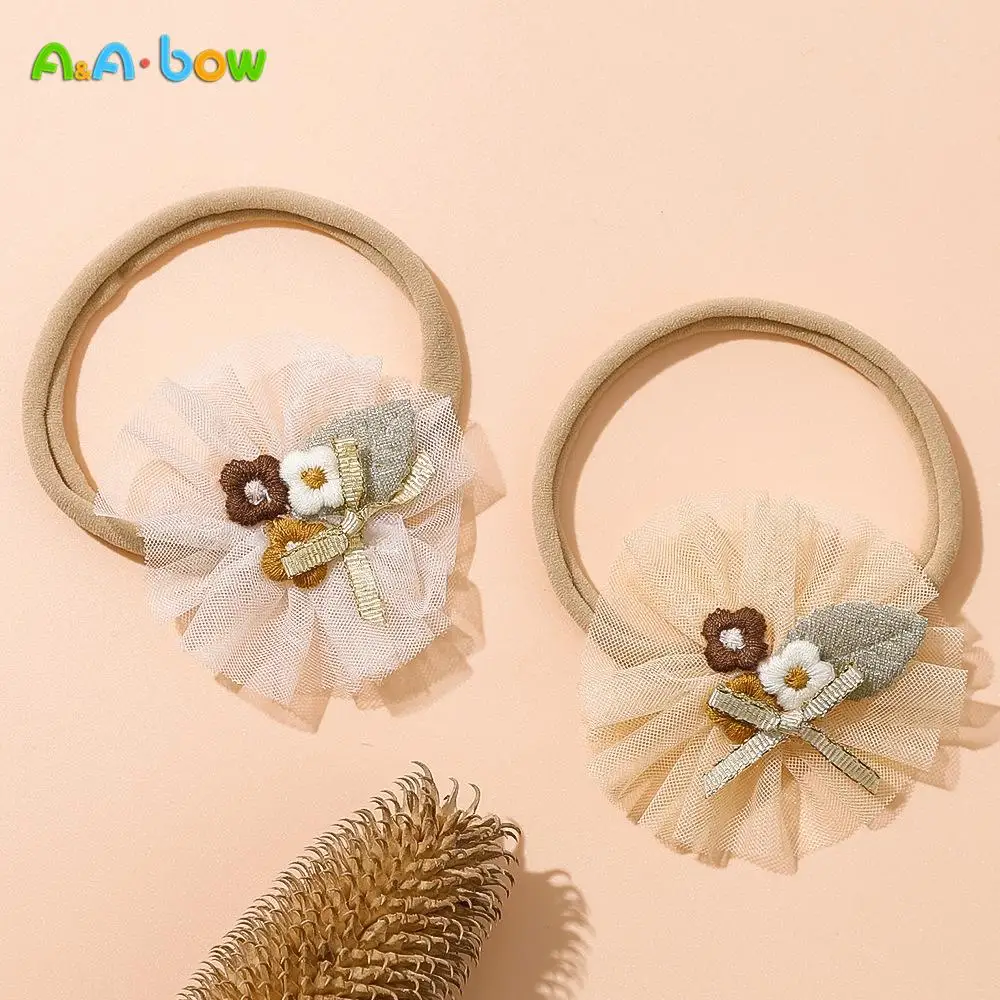 

Cute Flower Headband for Baby Girls Nylon Hair Bands Soft Bows Knot Turban Kids Headwear Children's Hair Accessories Newborn