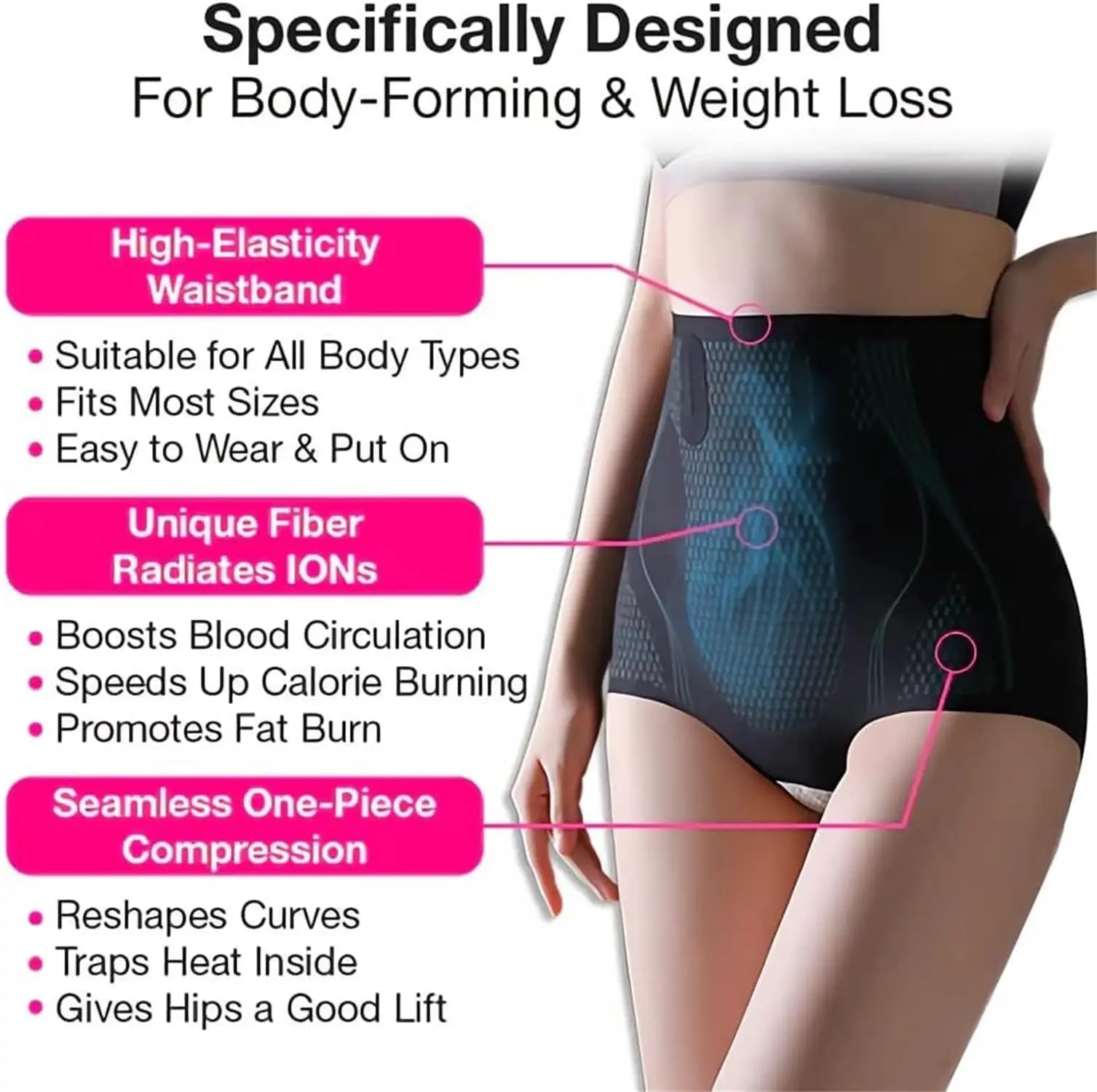 Tummy Control Body Shaper Shorts, High Waist, Unique Fiber Restoration, Firm  Control Pants