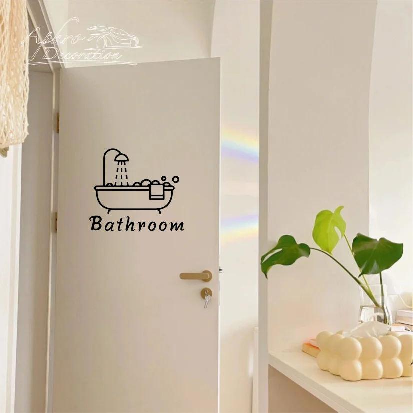 

Bathroom Wall Sticker Toilet Decor Living Room Cabinet Home Decoration Decals Beautify Self Adhesive Mural WC Doorway