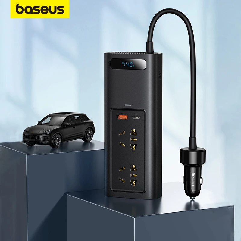 Baseus Car Inverter Dc 12v To Ac 220v 150w Auto Converter Typec Usb Fast Charging Charger Eu
