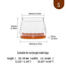 Enhanced Silicone Anti - Slip Furniture Pads - Scratch - Proof Chair Leg Protectors for Noise Reduction and Floor Protection (Rectangle S)