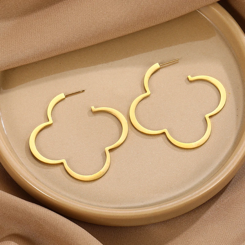 Stainless Steel Jewelry Gold Color Shaped Hoop Earrings AliExpress