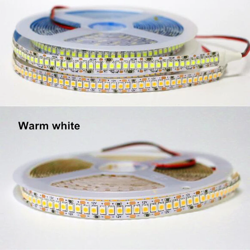 5m 22w LED 스트립 2835 240leds/m 1200 Led 12V 24V 유연한 테이프 120w IP65 IP67 방수 2700k 3000k 4000k 4500k 6000k 6500k