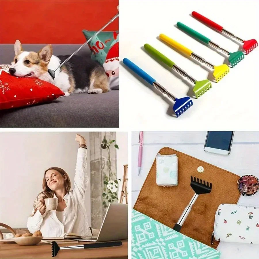 4-Pack Retractable Metal Back Scratcher Instant Itch Relief Extendable & Portable Telescoping Scratching Tool for Men Women