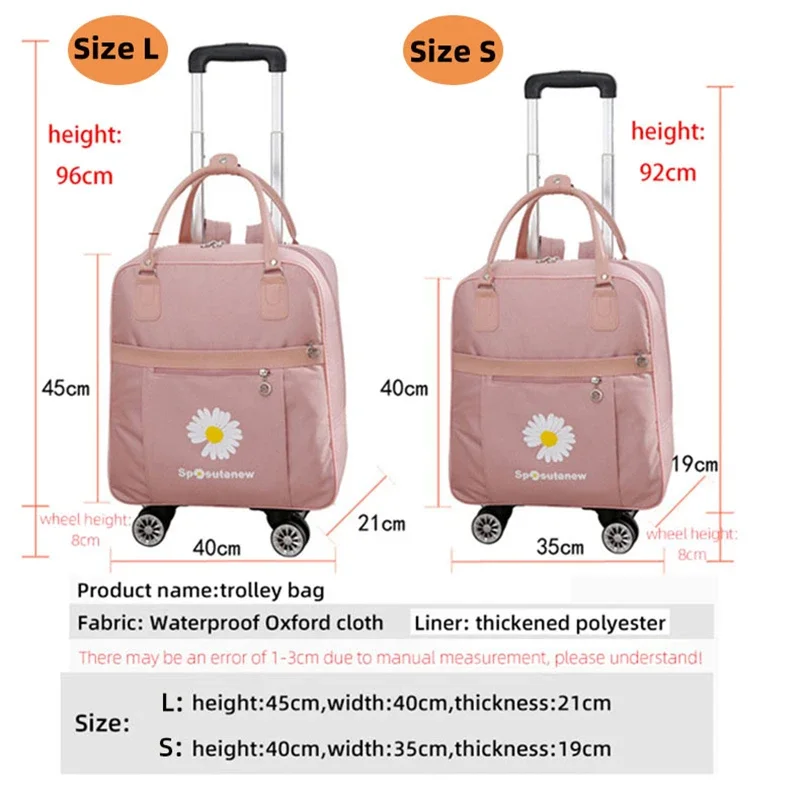 Trolley Travel Bag Universal Wheel Luggage Bag Convenient Boarding Waterproof Backpack Handbag Rolling Trolly Suitcase rolling luggage trolley,folding luggage trolley