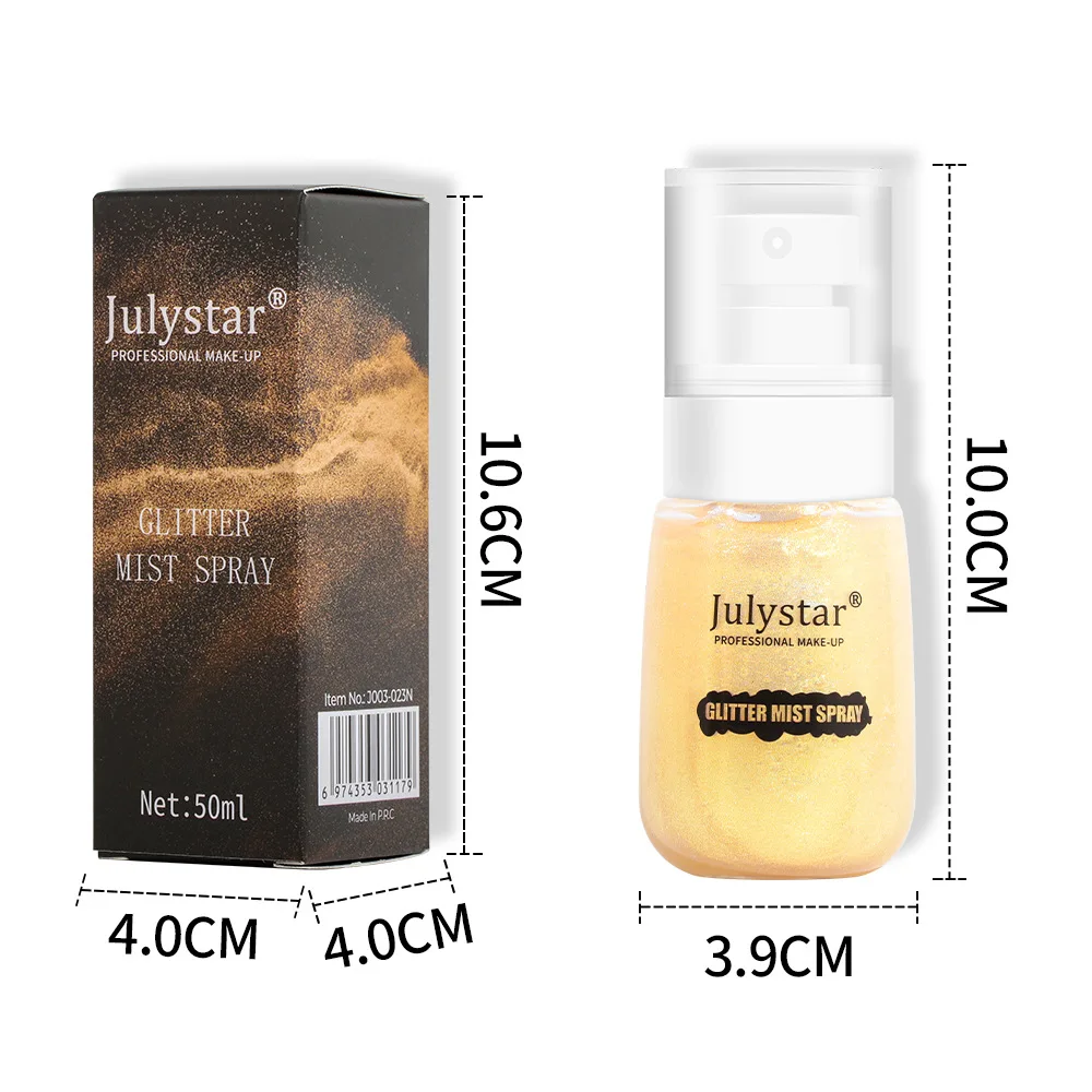 Julystar Facial Brightening Body Foundation Make-up Waterproof Highlight Liquid Spray Female Makeup Travel Portable Cosmetics