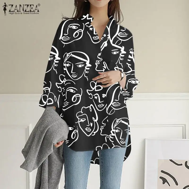 ZANZEA Fashion Long Sleeve Shirt Women 