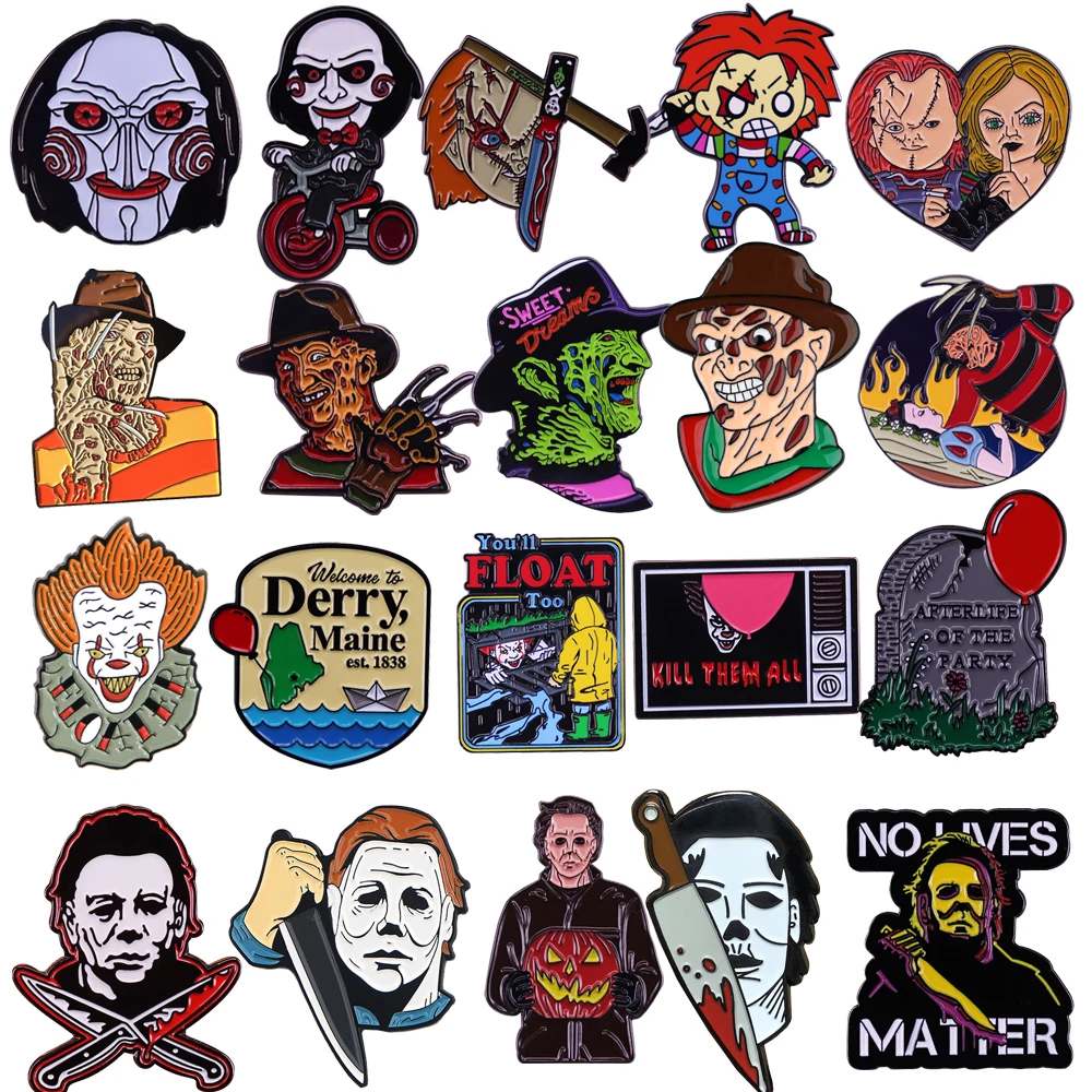 

Halloween Horror Movie Scary Enamel Pins for Backpacks Pin Lapel Pins Badges Women's Brooch Gift Jewelry Fashion Accessories