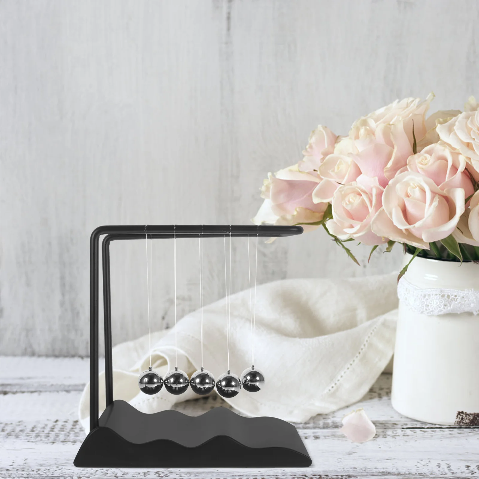 데스크탑용 뉴턴 크래들 볼, 물리적 장식, 과학 물리학 학습 모델