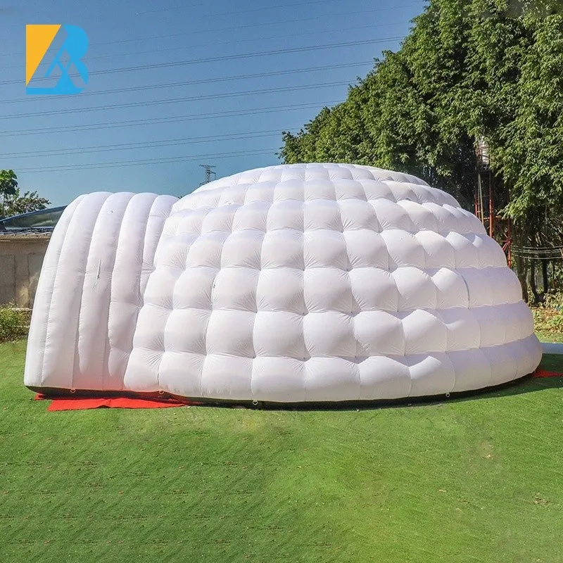 Built 8 Meters White Inflatable Geodesic Dome Tent for Party Event Planner Toys