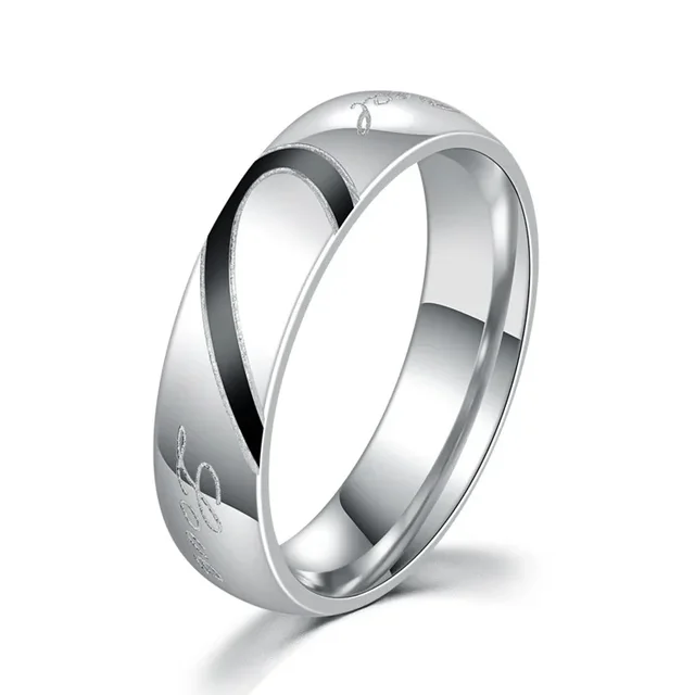 Bagues de promesse assorties pour les couples, t'aime pour toujours, ensembles de alliances pour lui et elle, bagues demi-cœur en acier inoxydable, ajustement confortable