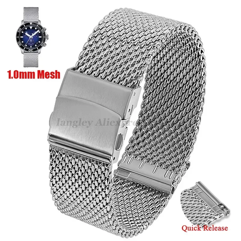 Elegant Milanese Stainless Steel Mesh Watch Band - Premium 3mm Thickness Bracelet