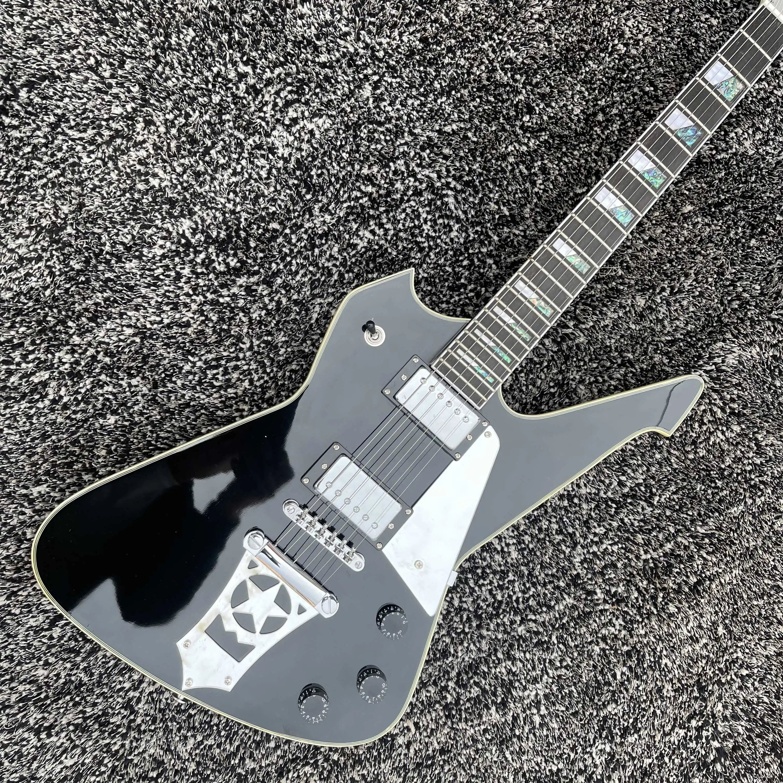 

Free shipping,Black, mirror, special-shaped, unique, electric guitar,2022 new pop, high-end custom,