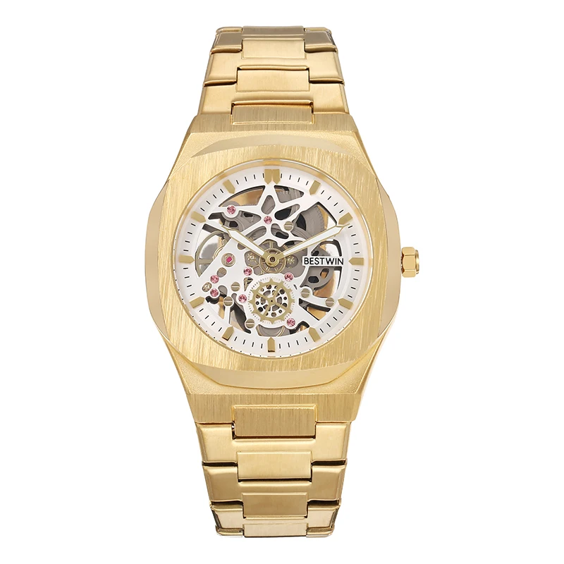 The New fashion Men Stainless Steel Circular The Gold Watch Luxury Quartz  The Clock Business and Leisure Students