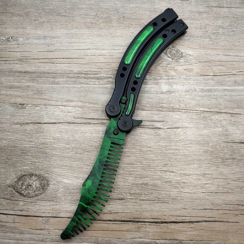 Dropshipping CS GO Butterfly Traning Knife Practice Folding  Trainer Game Tool Comb Blade for Exercise No Edge