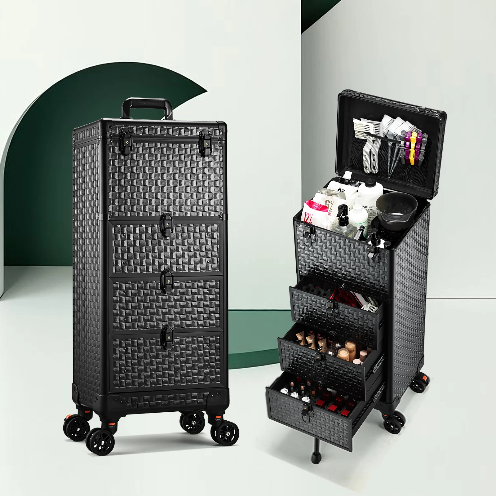 Chariot à ongles avec roulettes, chariot de Salon avec 3 tiroirs, étui de Train de maquillage roulant, étui à cosmétiques pour Nail Tech, Station de Salon