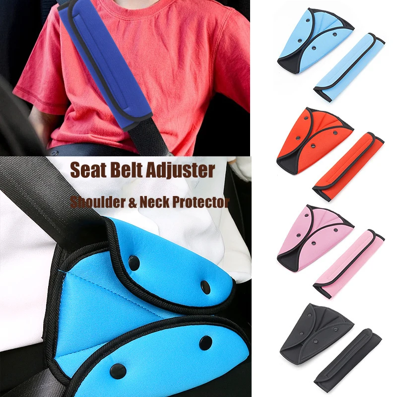 Seat Belt Adjuster For Kids Safety Cares Baby Auto Shoulder Neck Strap Adjuster Triangle Positioner Kids Safe Car Seat Strap Pad