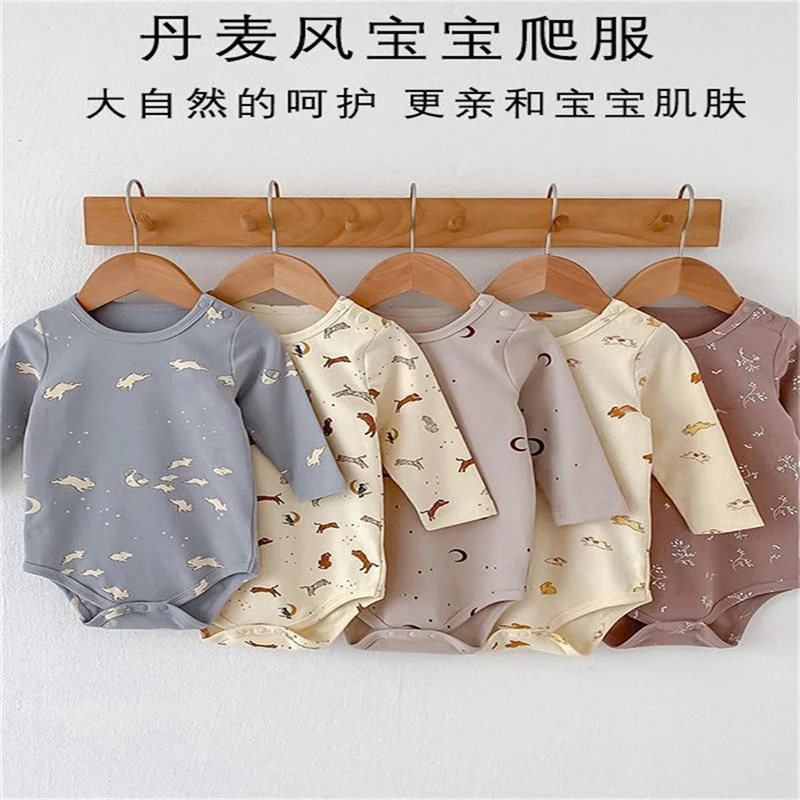 

Korean New Spring Autumn Baby Girl Boy Pajamas Sets Long Sleeves Cartoon Bodysuit and Pants Sleepwear Suit Children Homewear