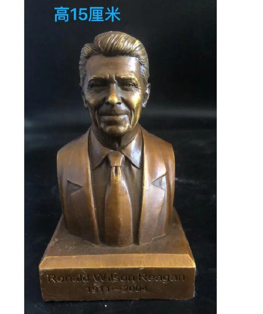 40th President of the United States 15CM Ronald Reagan Bronze Statue 2