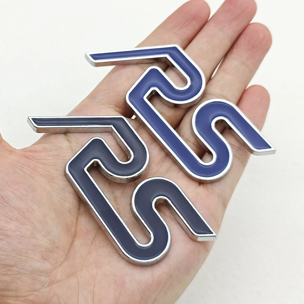 Premium 3D Metal Car Badge RS Logo Emblem & Sticker Accessories