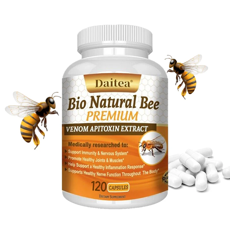 

Daitea Natural Honey Bee Toxin Extract Capsules - Support Joint, Muscle, Nerve and Immune System Health, Non-GMO