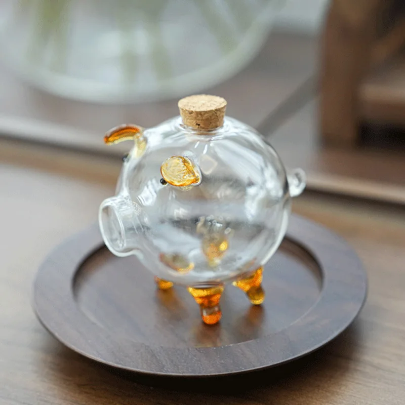 Clear Piggy Bank Glass Animal Pig Money Bank Coin Box Money Saving Jar Cash Bills Glass Jar Change Box for Kids Adults tirelire
