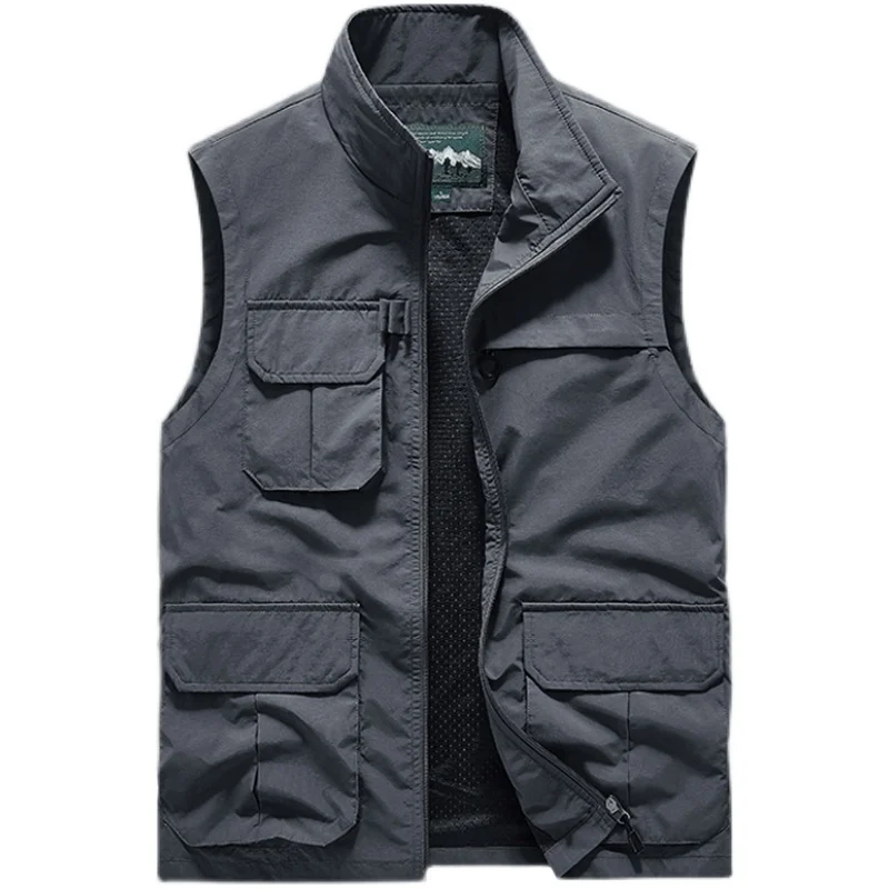 Work Vest Male Summer Tool Tactical Military Motorcyclist Multi-pocket Men Hunting Coat Sleeveless Jackets Jacket Large Size MAN