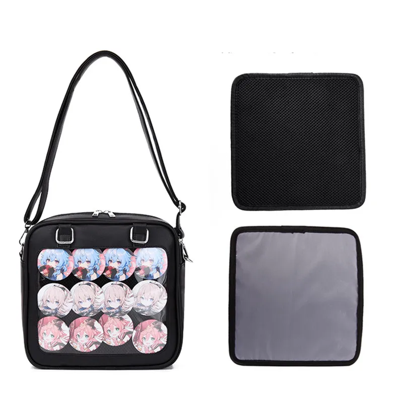 Kawaii Square Ita Bag Heart Backpack Clear Handbags for Women Transparent Luxury Girls Japanese Lolita Style Messenger Bag H205