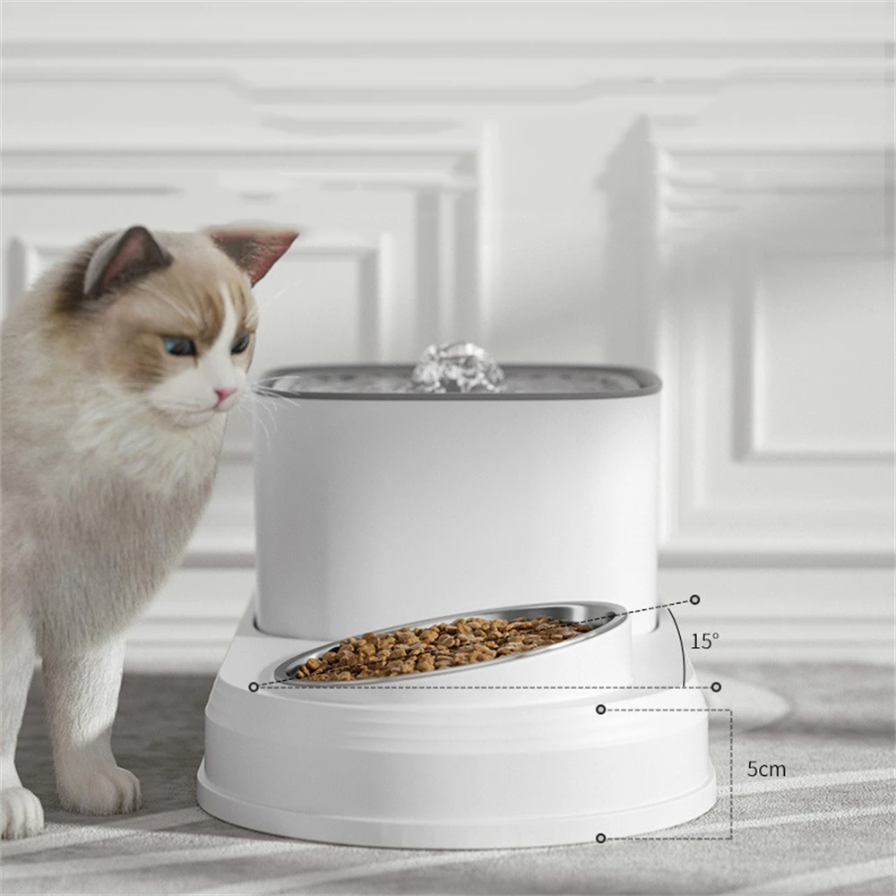 

2 in 1 Automatic Cat Water Fountain Cat Drinker Feeding Bowl 3L Recirculate Filtring Pet Cats Drinking Water Dispeneser Bowls