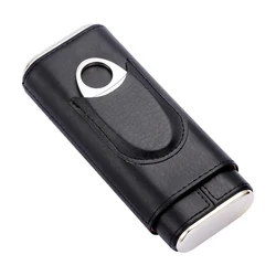 Customized Cigar Case with Cutter - Elegant Gift for Weddings and Special Occasions (Black)