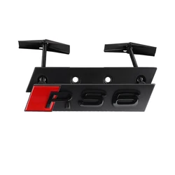 Premium ABS Emblem Car Hood Front Grille Badge Decoration, Sleek S - Line RS Design (Black rs6)