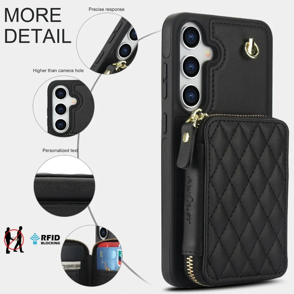 Crossbody Wrist Strap Wallet Case with Card Holder Cover