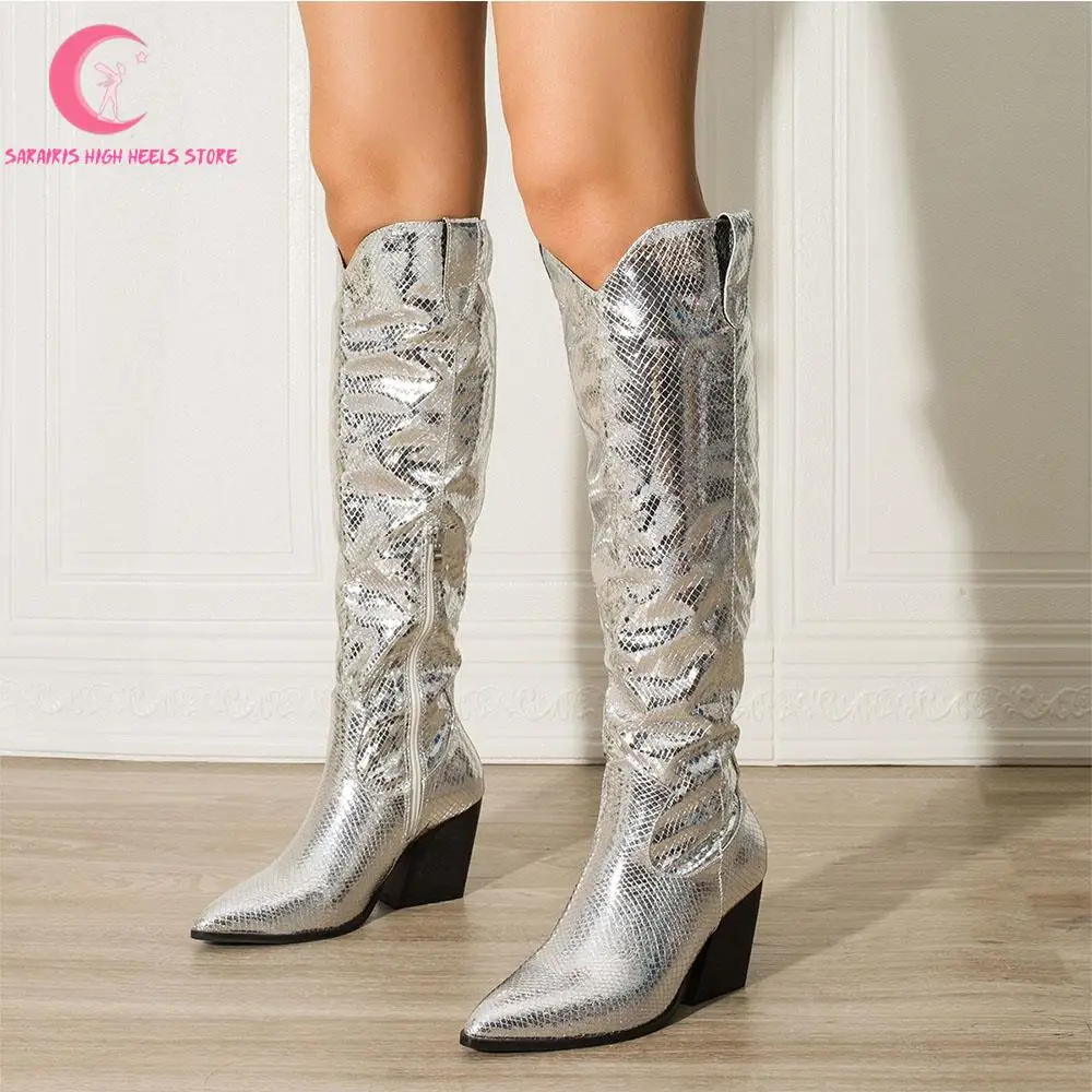 Ladies Boots Silver Designer Boots Metallic Silver Women Chelsea
