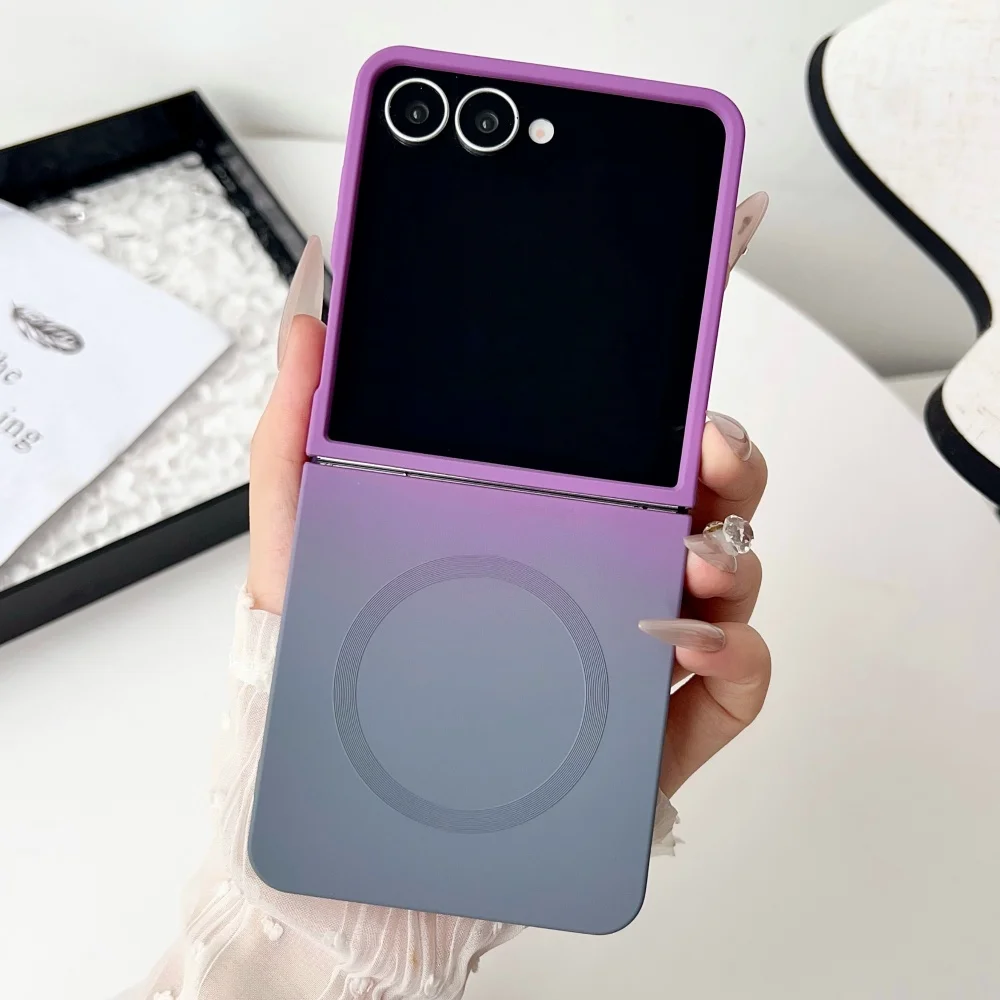 Gradient Liquid Silicone Magnetic Shockproof Phone Case with Wireless Charging Capability