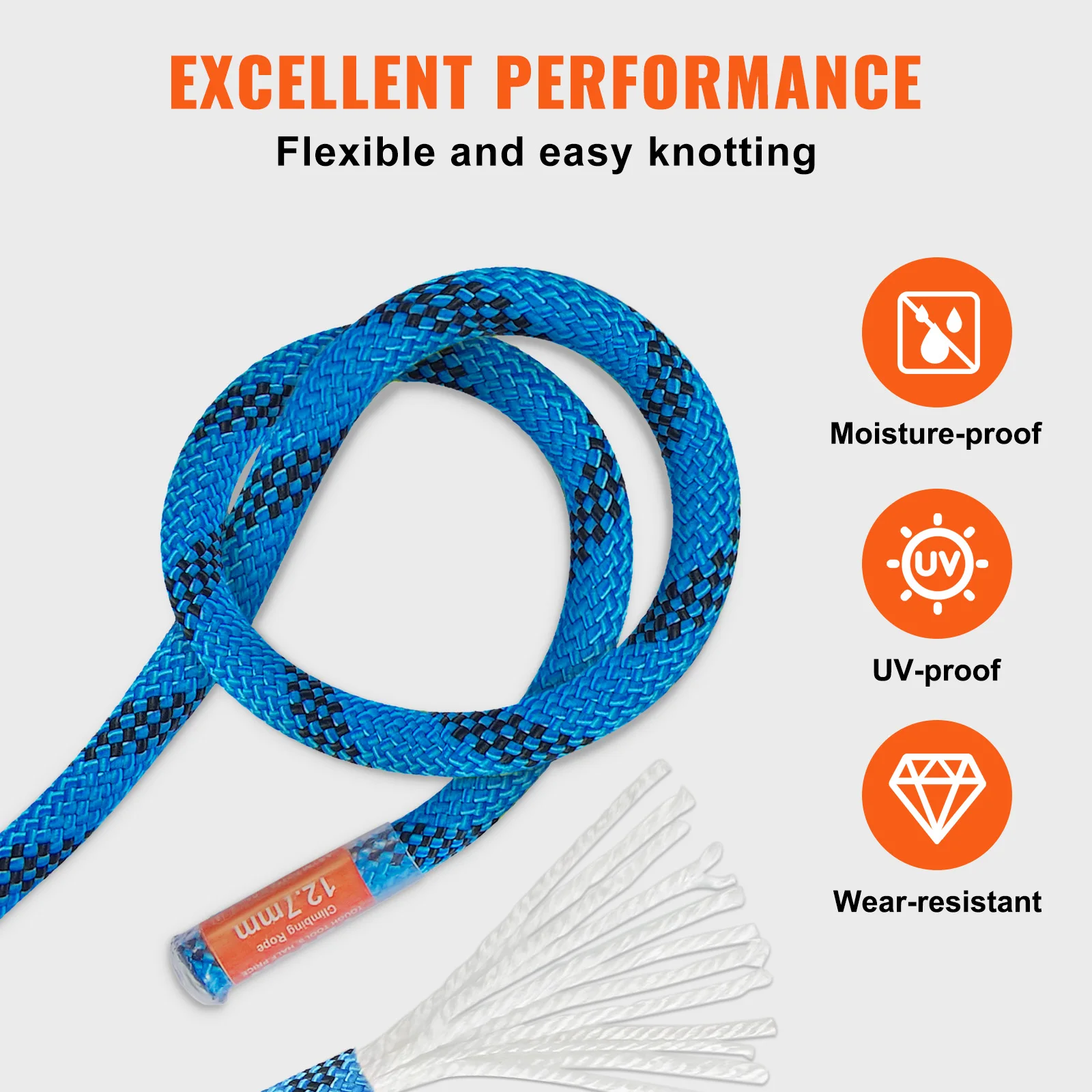 12.7mm Static Climbing Rope with Steel Hooks 5