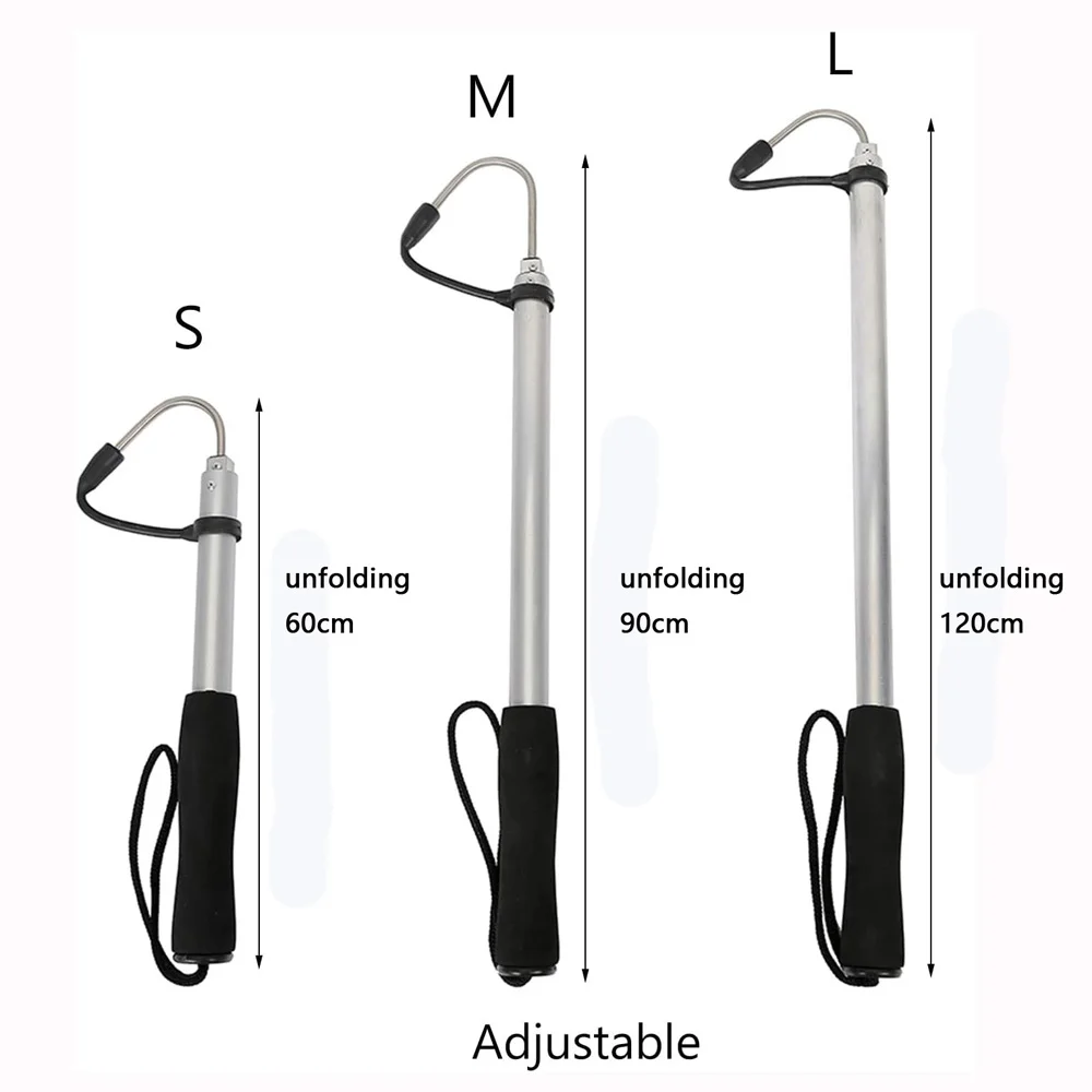 Telescopic Fishing Gaff Hook With Marine-Grade Stainless Steel Spear Tip