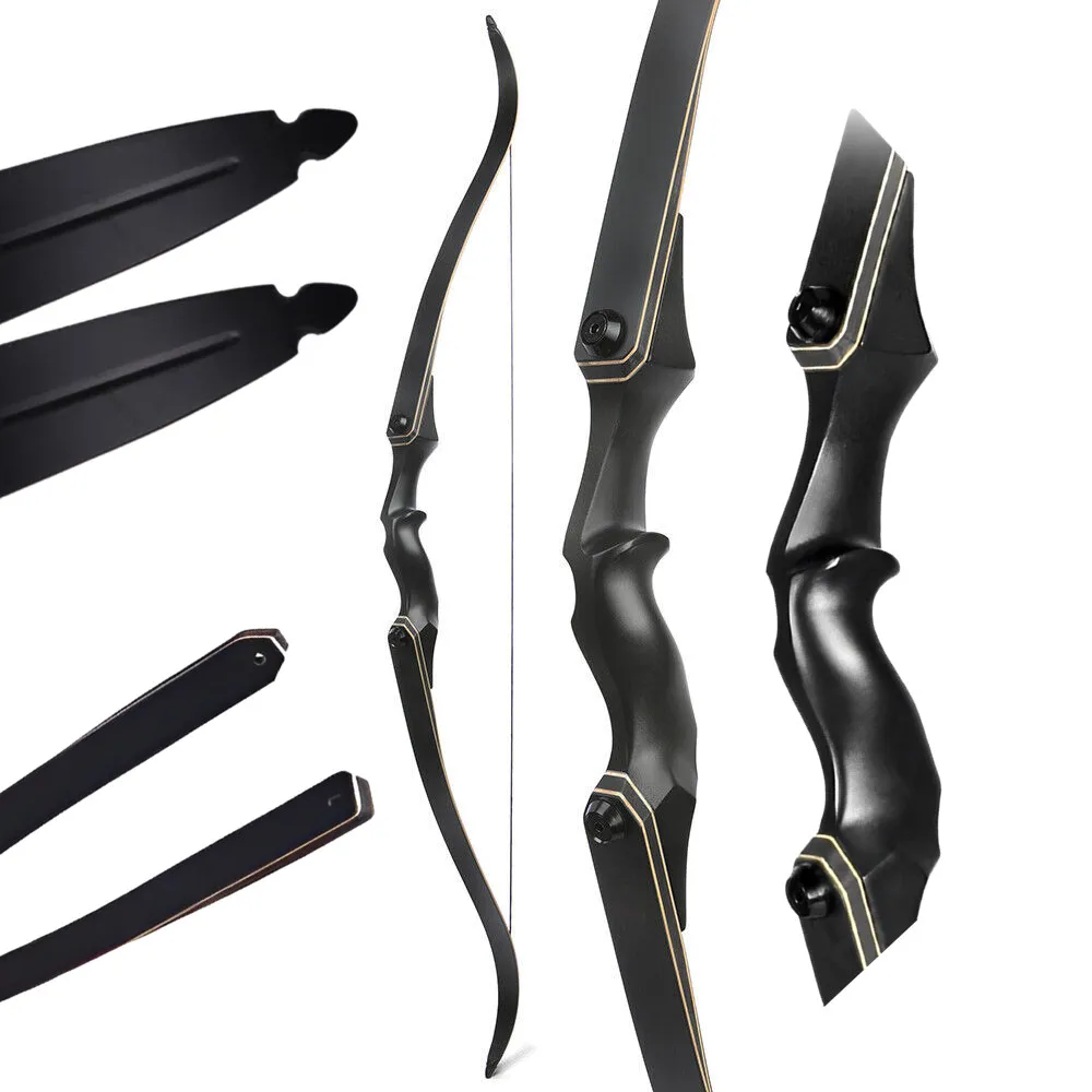 Black Hunter – Ensemble d'arcs recourbés originaux à emporter pour adultes – 152,4 cm, 9,1