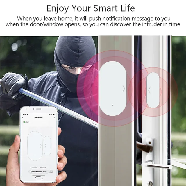 Zigbee Door Sensor Window Sensor Tuya A Burglar Alarm Smart Home Security Protection Smart Life Work with Alexa Google Home 3