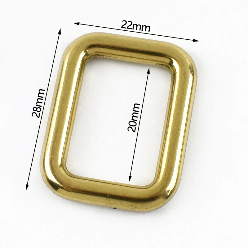 Set of 5 Solid Brass Adjustable Strap Buckles