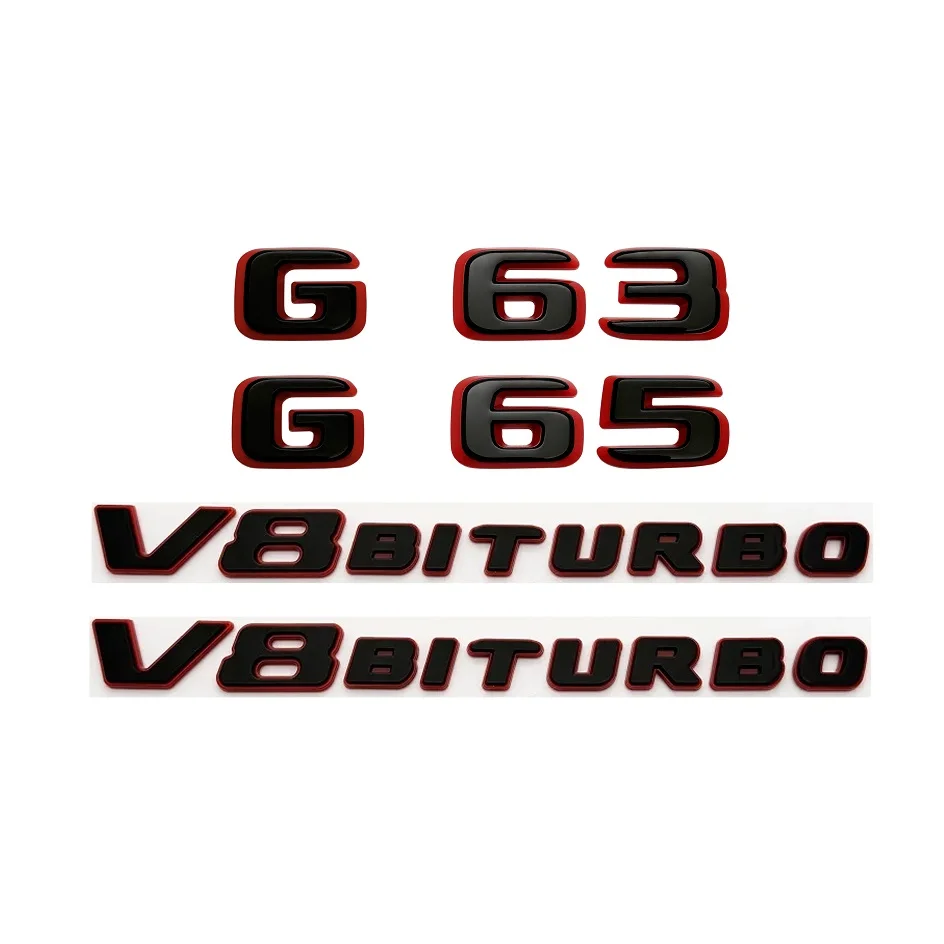 2024 새로운 스타일 두 톤 문자 숫자 G63 G65 V8 BITURBO 엠블럼 메르세데스 벤츠 AMG W464 자동차 트렁크 네임 플레이트 로고 스티커